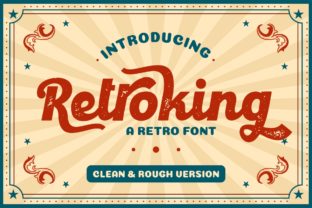 Retroking: A Bold Display Font for Handmade Products and Branding